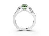 White gold Fancy Green Emerald Cut Diamond Channel Set Solitaire Ring with Four-Prong Setting_53