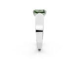 White gold Fancy Green Emerald Cut Diamond Channel Set Solitaire Ring with Four-Prong Setting_53