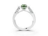 White gold Fancy Green Emerald Cut Diamond Channel Set Solitaire Ring with Four-Prong Setting_59