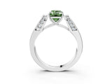 White gold Fancy Green Emerald Cut Diamond Channel Set Solitaire Ring with Four-Prong Setting_59