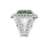 White gold Fancy Green Emerald Cut Diamond Double Halo Ring with Split Shank and Prong Setting_32