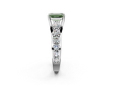 White gold Fancy Green Emerald  Cut Diamond Engagement Ring with Pavé Band and Four-Prong Setting_5
