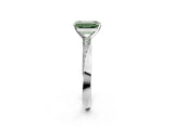 White gold Fancy Green Emerald Cut Diamond Engagement Ring with Side Stone Accents and Four-Prong Setting_26
