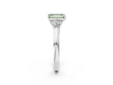White gold Fancy Green Emerald  Cut Diamond Five-Stone Prong Set White Gold Ring_34