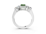 White gold Fancy Green Emerald  Cut Diamond Five-Stone Prong Set White Gold Ring_35