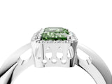 White gold Fancy Green Emerald  Cut Diamond Halo Engagement Ring with Split Shank and Four-Prong Setting_102