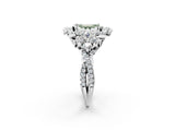 White gold Fancy Green Emerald Cut Diamond Halo Ring with Pavé Band and Four-Prong Setting_55