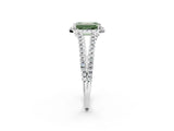 White gold Fancy Green Emerald Cut Diamond Halo Split Shank Engagement Ring_53