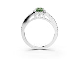White gold Fancy Green Emerald Cut Diamond Halo Split Shank Engagement Ring_54