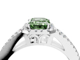 White gold Fancy Green Emerald Cut Diamond Halo Split Shank Engagement Ring_55