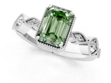 White gold Fancy Green Emerald  Cut Diamond Milgrain Marquise Band with Prong Setting_4