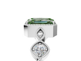White gold Fancy Green Emerald  Cut Diamond Milgrain Marquise Band with Prong Setting_8