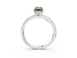 White gold Fancy Green Emerald  Cut Diamond Pavé Band Ring with Four-Prong Setting_27