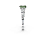 White gold Fancy Green Emerald  Cut Diamond Pavé Band Solitaire with Four-Prong Setting_17