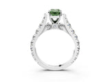 White gold Fancy Green Emerald  Cut Diamond Pavé Band Solitaire with Four-Prong Setting_18