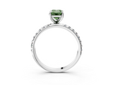 White gold Fancy Green Emerald  Cut Diamond Pavé Band Solitaire with Four-Prong Setting_6