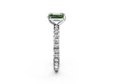 White gold Fancy Green Emerald  Cut Diamond Pavé Band with Four-Prong Setting_53