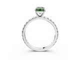 White gold Fancy Green Emerald  Cut Diamond Pavé Band with Four-Prong Setting_54