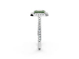 White gold Fancy Green Emerald Cut Diamond Pavé Halo Ring with Four-Prong Setting_50