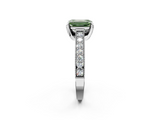 White gold Fancy Green Emerald  Cut Diamond Pave Band with Four-Prong Setting_22