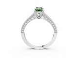 White gold Fancy Green Emerald  Cut Diamond Pave Band with Four-Prong Setting_23