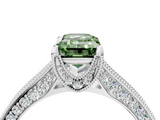 White gold Fancy Green Emerald  Cut Diamond Pave Band with Four-Prong Setting_24