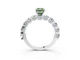 White gold Fancy Green Emerald Cut Diamond Side Stone Engagement Ring with Four-Prong Setting_27
