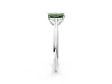 White gold Fancy Green Emerald Cut Diamond Solitaire Engagement Ring with Cathedral Setting and Four-Prong Mount_28