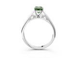 White gold Fancy Green Emerald Cut Diamond Solitaire Engagement Ring with Cathedral Setting and Four-Prong Mount_29