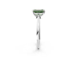 White gold Fancy Green Emerald Cut Diamond Solitaire Engagement Ring with Classic Band and Four-Prong Setting_120