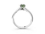White gold Fancy Green Emerald Cut Diamond Solitaire Engagement Ring with Classic Band and Four-Prong Setting_121