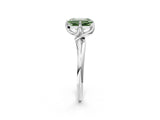 White gold Fancy Green Emerald Cut Diamond Solitaire Engagement Ring with Four-Prong Setting and Classic Band_22