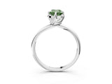 White gold Fancy Green Emerald Cut Diamond Solitaire Engagement Ring with Four-Prong Setting and Classic Band_23