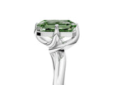 White gold Fancy Green Emerald Cut Diamond Solitaire Engagement Ring with Four-Prong Setting and Classic Band_25