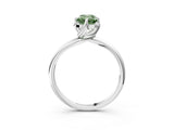 White gold Fancy Green Emerald Cut Diamond Solitaire Engagement Ring with Four-Prong Setting and Classic Band_35