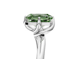 White gold Fancy Green Emerald Cut Diamond Solitaire Engagement Ring with Four-Prong Setting and Classic Band_37