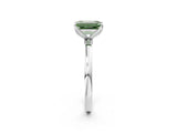 White gold Fancy Green Emerald Cut Diamond Solitaire Ring with Thin Band and Prong Setting_43