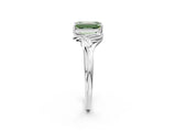 White gold Fancy Green Emerald Cut Diamond Solitaire Ring with Twist Band and Four-Prong Setting_83