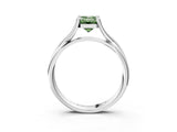 White gold Fancy Green Emerald Cut Diamond Solitaire Twist Band Prong Setting Ring_70