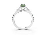 White gold Fancy Green Emerald Cut Diamond Split Shank Pavé Engagement Ring with Four-Prong Setting_72