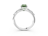 White gold Fancy Green Emerald  Cut Diamond Vine Band with Four-Prong Setting_91