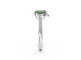 White gold Fancy Green Emerald  Cut Halo Diamond Ring with Channel Set Band and Four-Prong Setting_34
