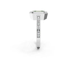 White gold Fancy Green Emerald  Cut Halo Diamond Ring with Pavé Band and Milgrain Prong Setting_34