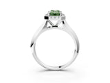 White gold Fancy Green Emerald  Cut Halo Solitaire Engagement Ring with Square Band and Four-Prong Setting_15
