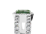 White gold Fancy Green Emerald  Cut Halo Split Shank Diamond Ring with Four-Prong Setting_50