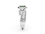 White gold Fancy Green Emerald  Cut Halo Split Shank Prong Setting Ring_27