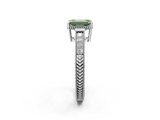 White gold Fancy Green Emerald  Cut Milgrain Channel Set Engagement Ring with Solitaire Prong Setting_83