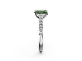 White gold Fancy Green Emerald  Cut Pavé Band Solitaire Ring with Four-Prong Setting_41