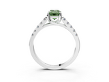 White gold Fancy Green Emerald  Cut Pavé Band Solitaire Ring with Four-Prong Setting_42