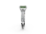 White gold Fancy Green Emerald  Cut Pave Diamond Engagement Ring with Channel Set Band and Four-Prong Setting_21